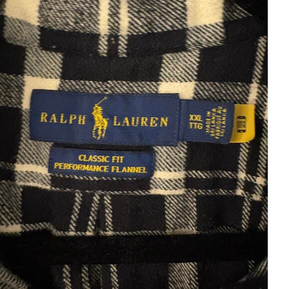 Ralph Lauren Men’s Black Plaid Shirt XXL Classic Performance Flannel Country - Picture 4 of 7